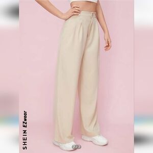 NWOT Straight Leg Polyester Pants - Beige Neutral - Size 4 (S)